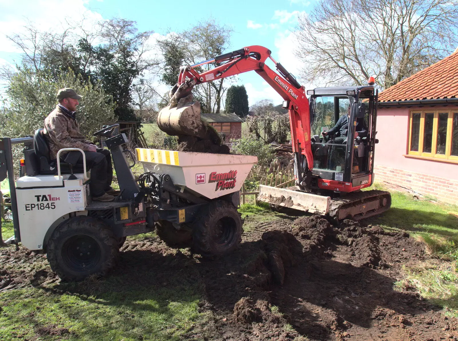 Andrew and Lewis haul tons of soil away, from Digger Action and other March Miscellany, Suffolk and London - 21st March 2017