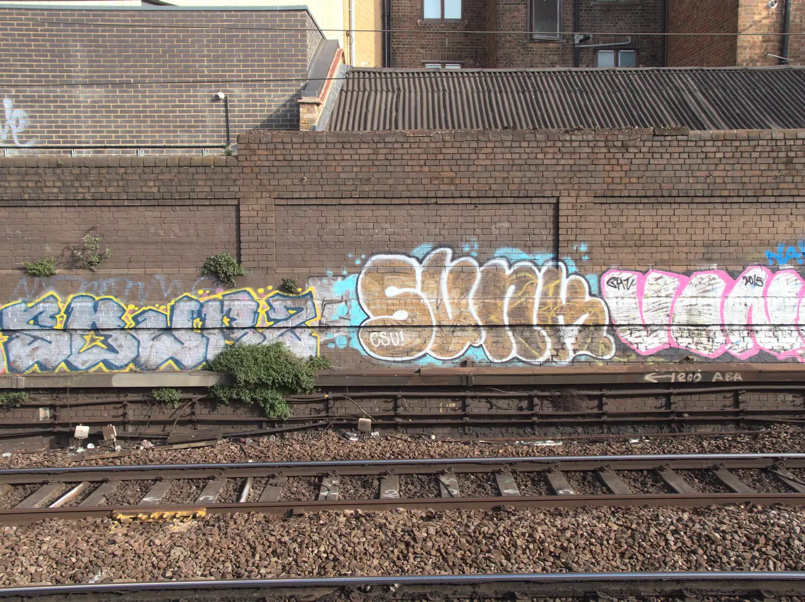 Railway graffiti, from Digger Action and other March Miscellany, Suffolk and London - 21st March 2017