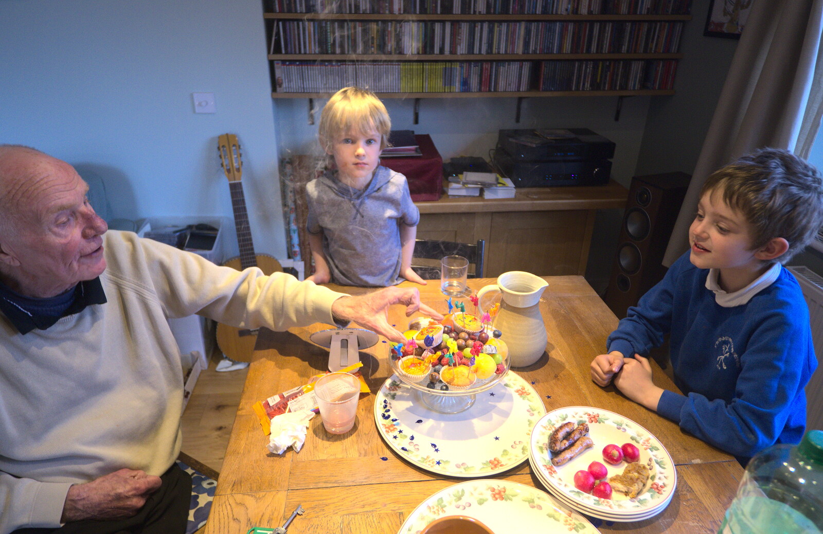Grandad grabs a cake from Digger Action and other March Miscellany, Suffolk and London - 21st March 2017