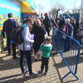 Isobel and Harry in the queue, A Trip to Legoland, Windsor, Berkshire - 25th March 2017
