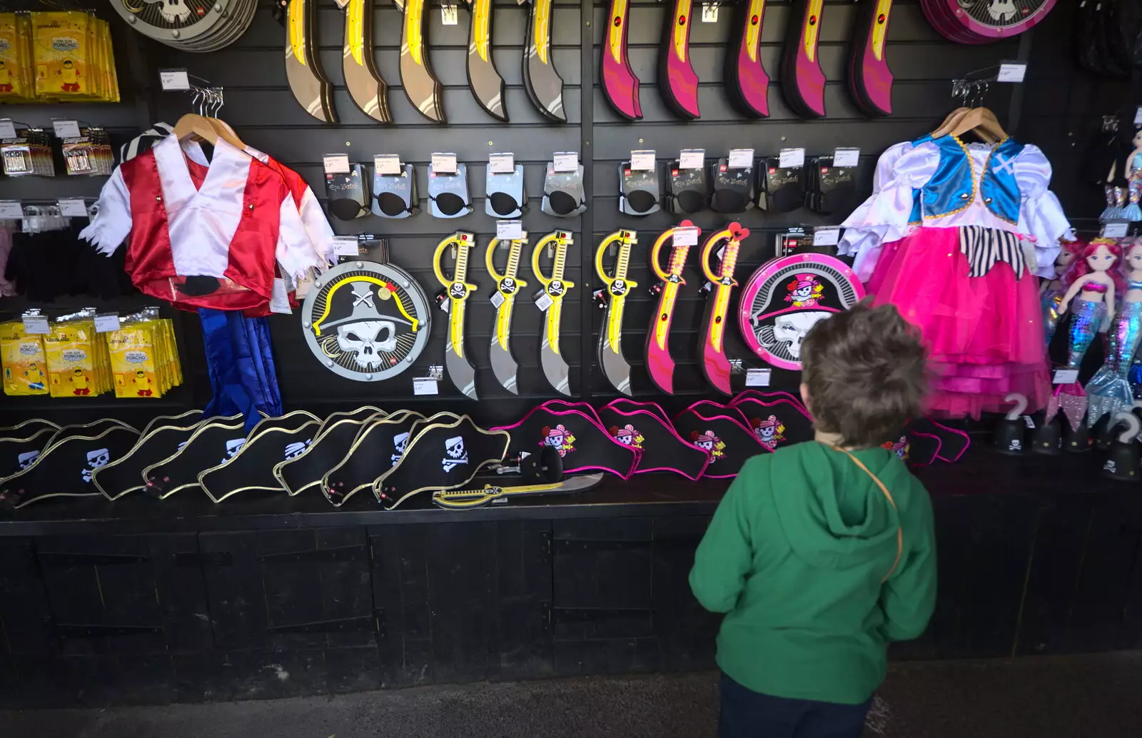 Fred looks at knives and stabbing weapons, from A Trip to Legoland, Windsor, Berkshire - 25th March 2017