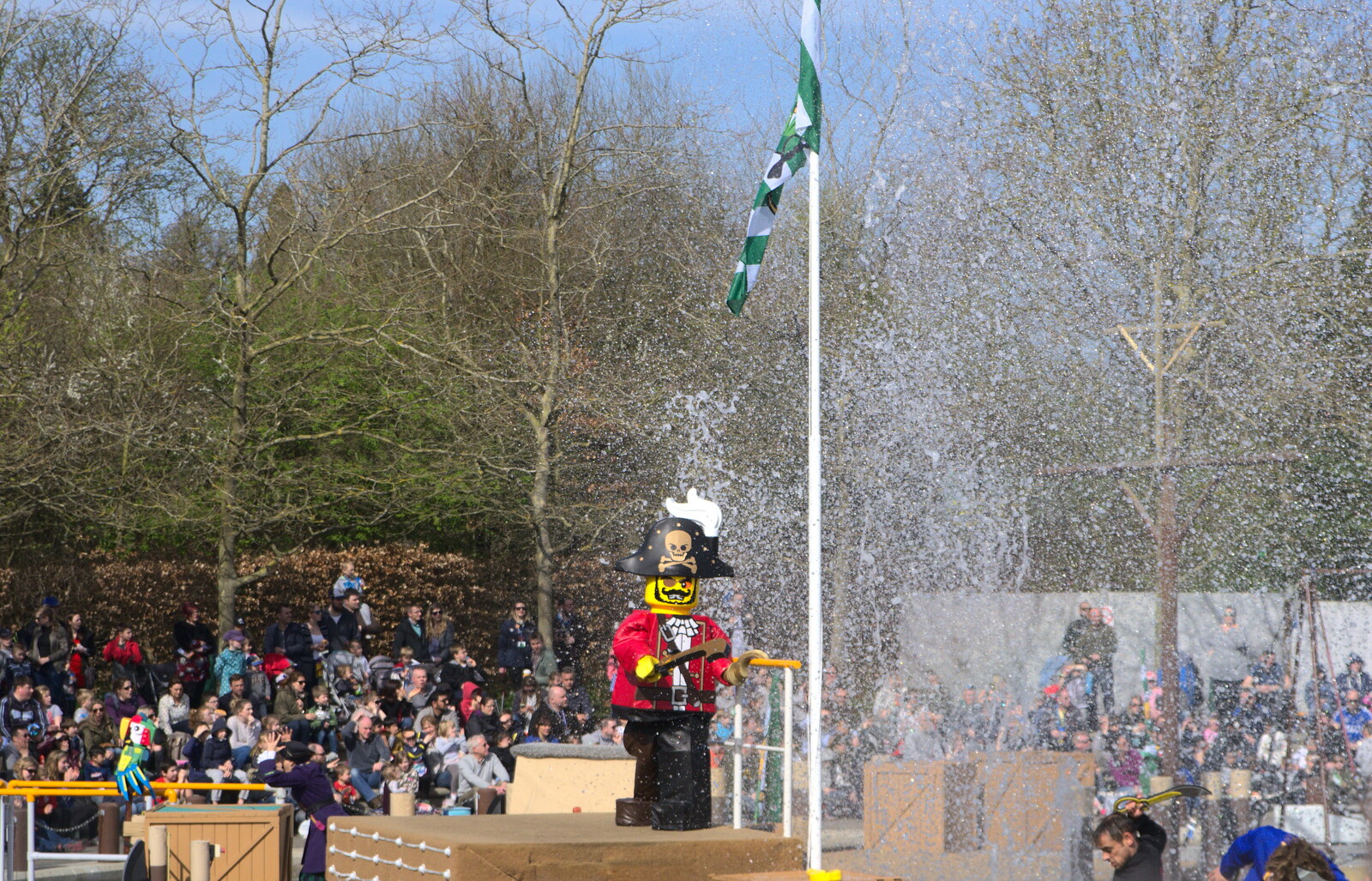 There's an explosion of water from A Trip to Legoland, Windsor, Berkshire - 25th March 2017
