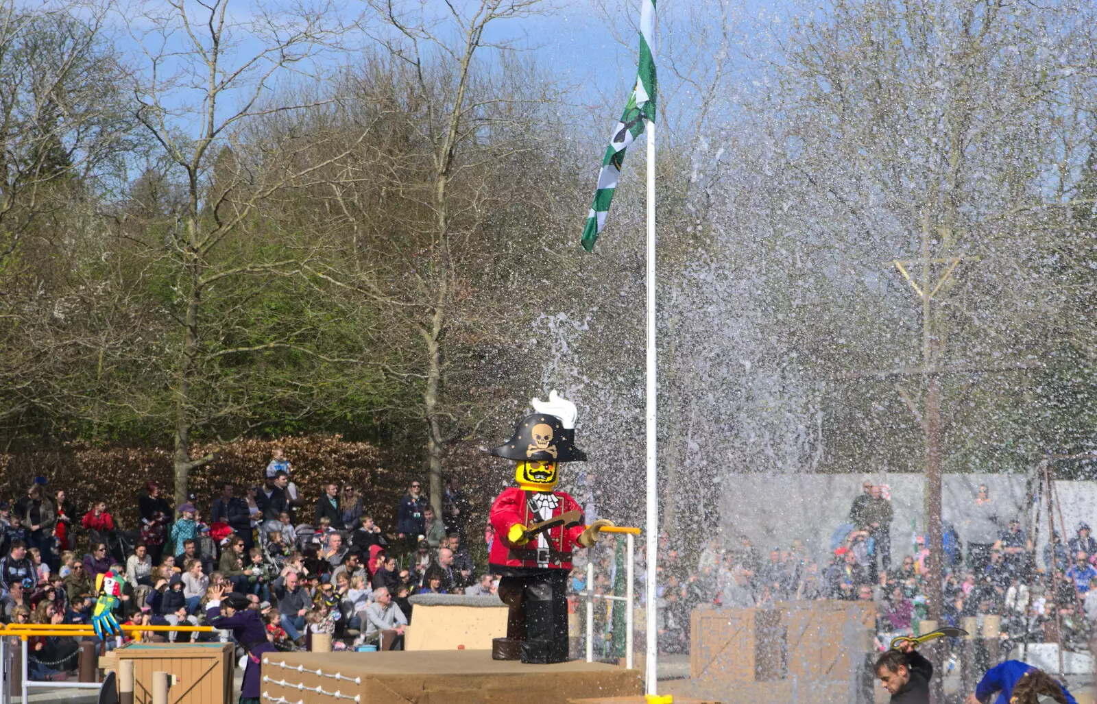 There's an explosion of water, from A Trip to Legoland, Windsor, Berkshire - 25th March 2017