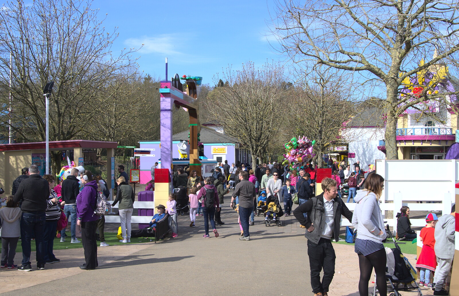 Crowds mill around the park from A Trip to Legoland, Windsor, Berkshire - 25th March 2017