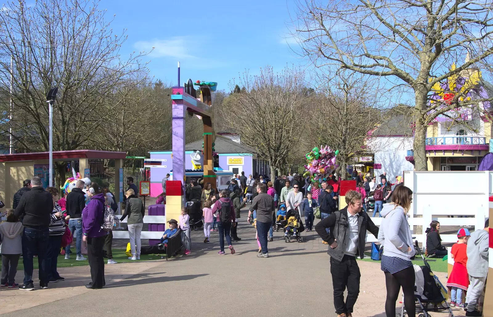 Crowds mill around the park, from A Trip to Legoland, Windsor, Berkshire - 25th March 2017