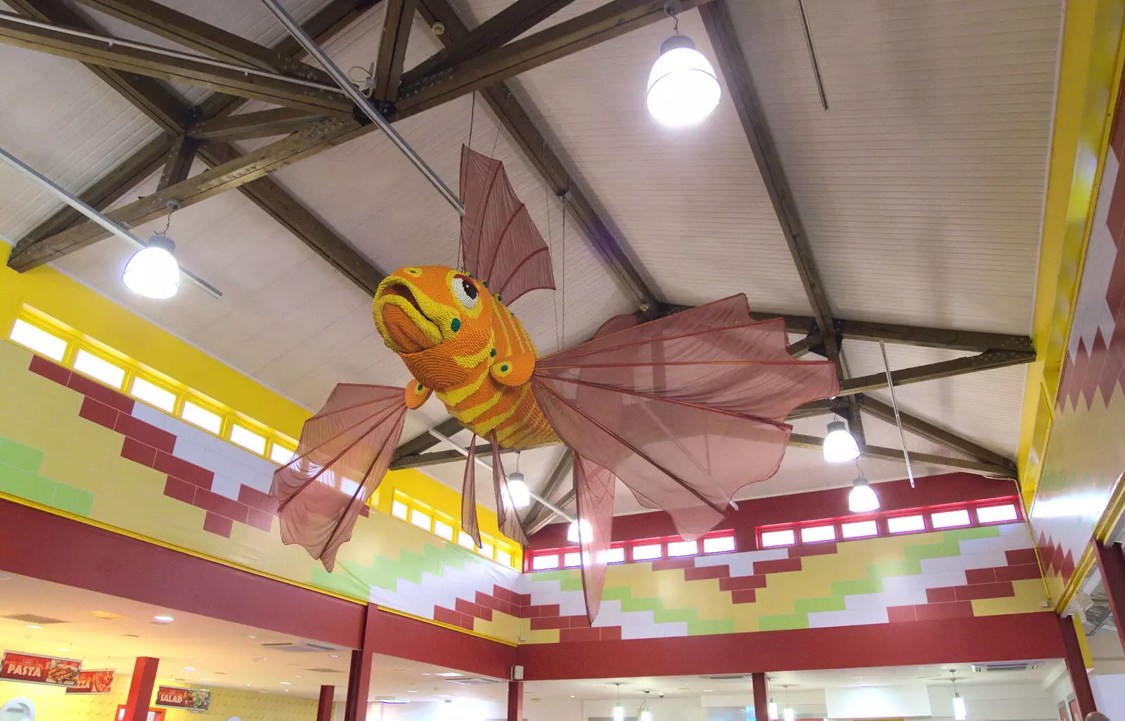 In the canteen, there's a giant Lego fish, from A Trip to Legoland, Windsor, Berkshire - 25th March 2017