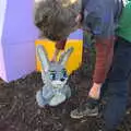 Fred pokes a Lego rabbit, A Trip to Legoland, Windsor, Berkshire - 25th March 2017