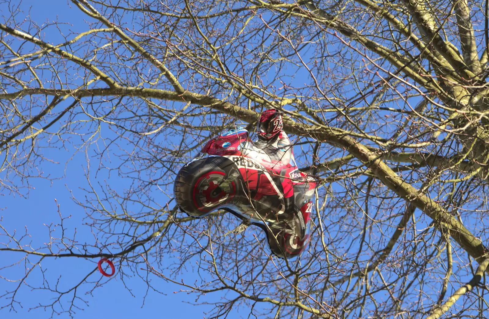 A balloon has been up a tree for most of the day, from A Trip to Legoland, Windsor, Berkshire - 25th March 2017