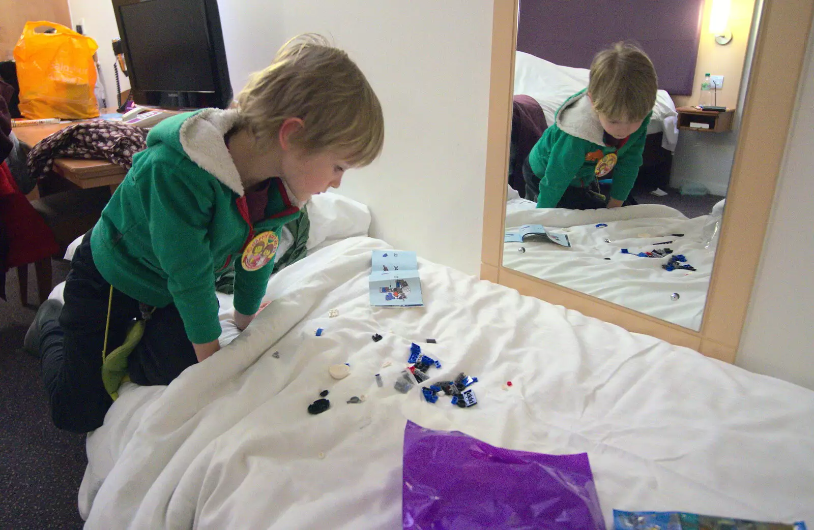 Harry makes yet more Lego, from A Trip to Legoland, Windsor, Berkshire - 25th March 2017