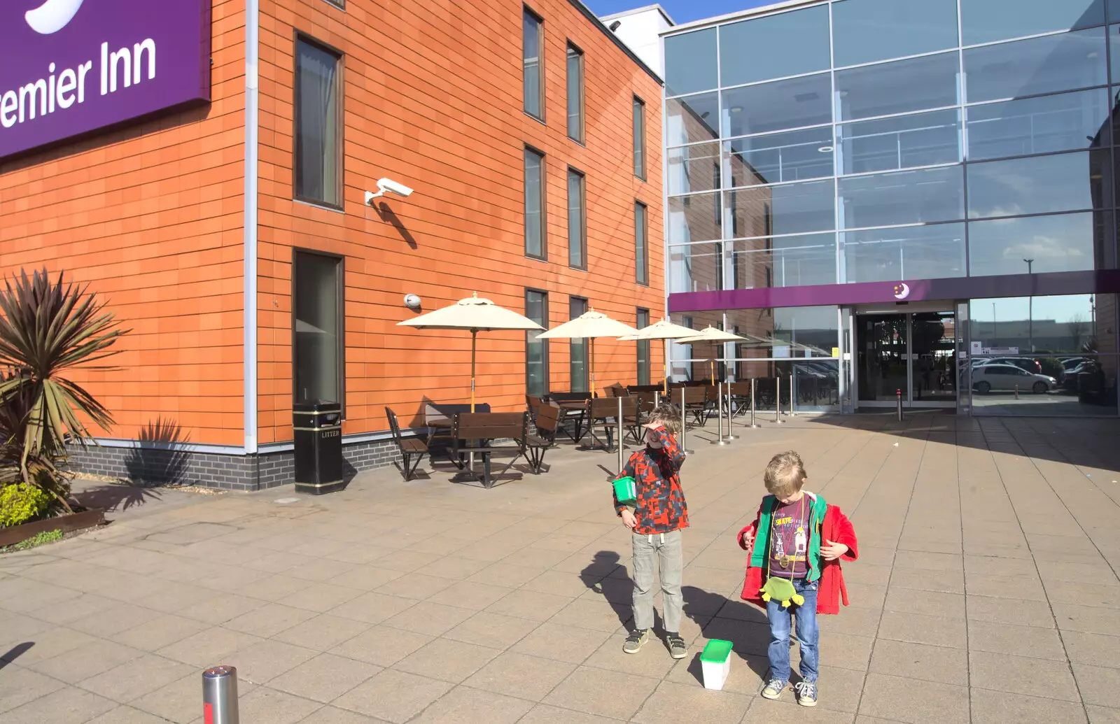 Outside the Premier Inn, ready for the next day, from A Trip to Legoland, Windsor, Berkshire - 25th March 2017