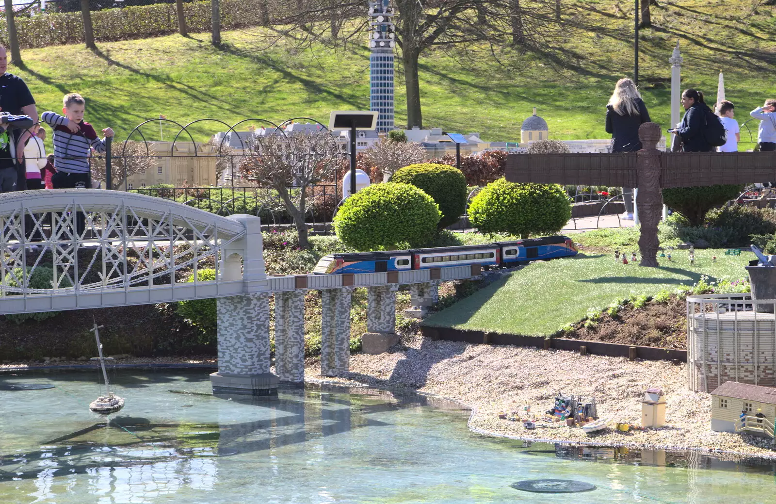 A Lego Class 43 trundles over the Tamar Bridge, from A Trip to Legoland, Windsor, Berkshire - 25th March 2017