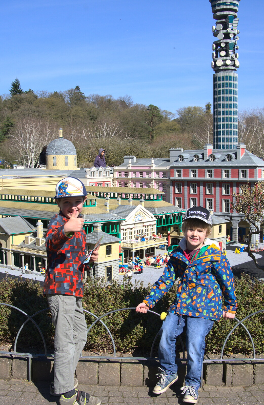Fred and Harry do the tourist thing from A Trip to Legoland, Windsor, Berkshire - 25th March 2017