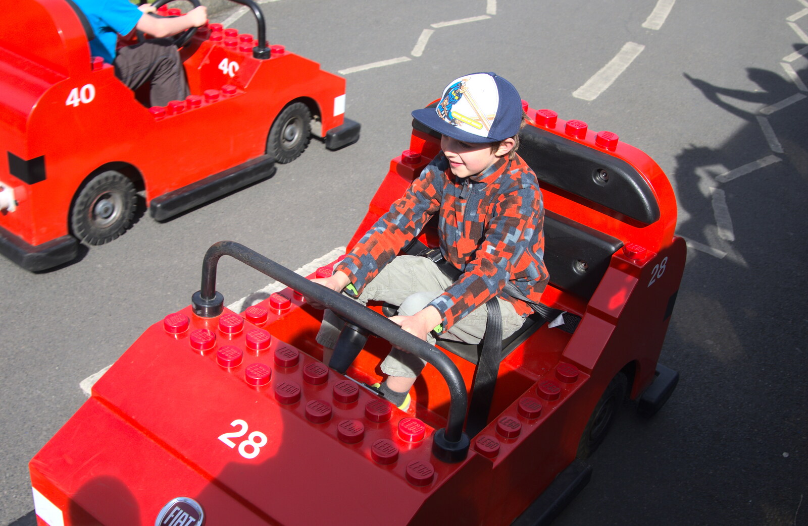 Lego cars in action from A Trip to Legoland, Windsor, Berkshire - 25th March 2017