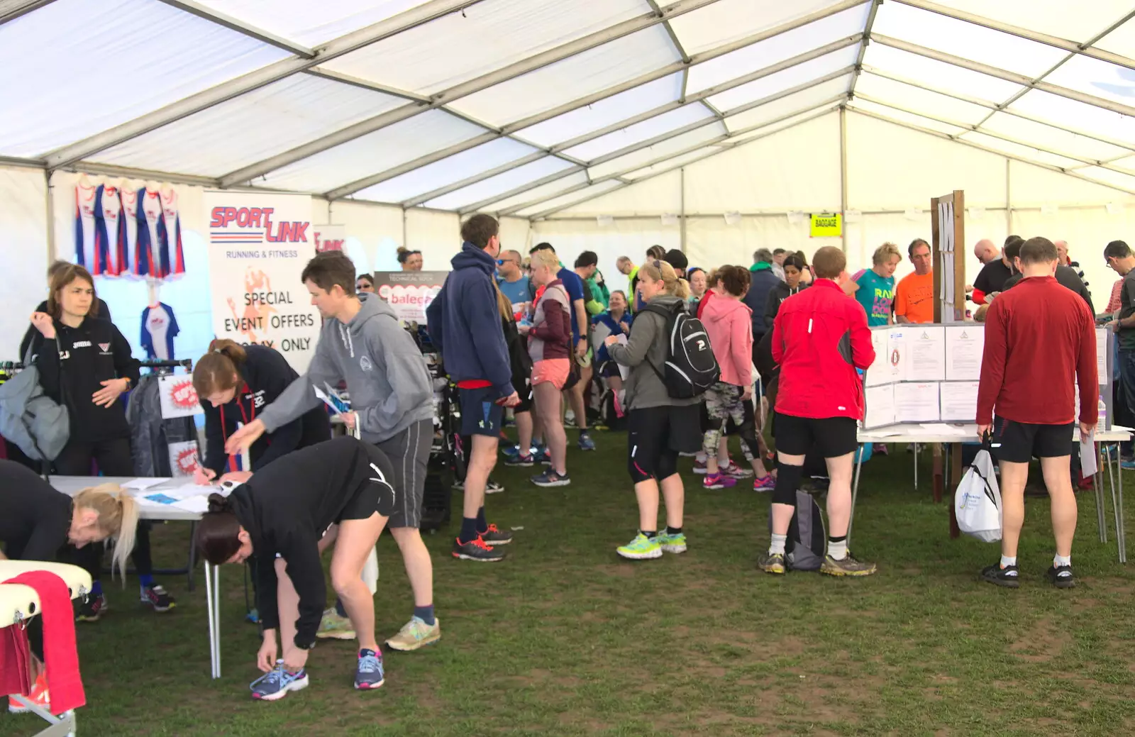 Inside the race marquee, from The Black Dog Festival of Running, Bungay, Suffolk - 2nd April 2017