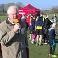 The announcer does some announcing, The Black Dog Festival of Running, Bungay, Suffolk - 2nd April 2017