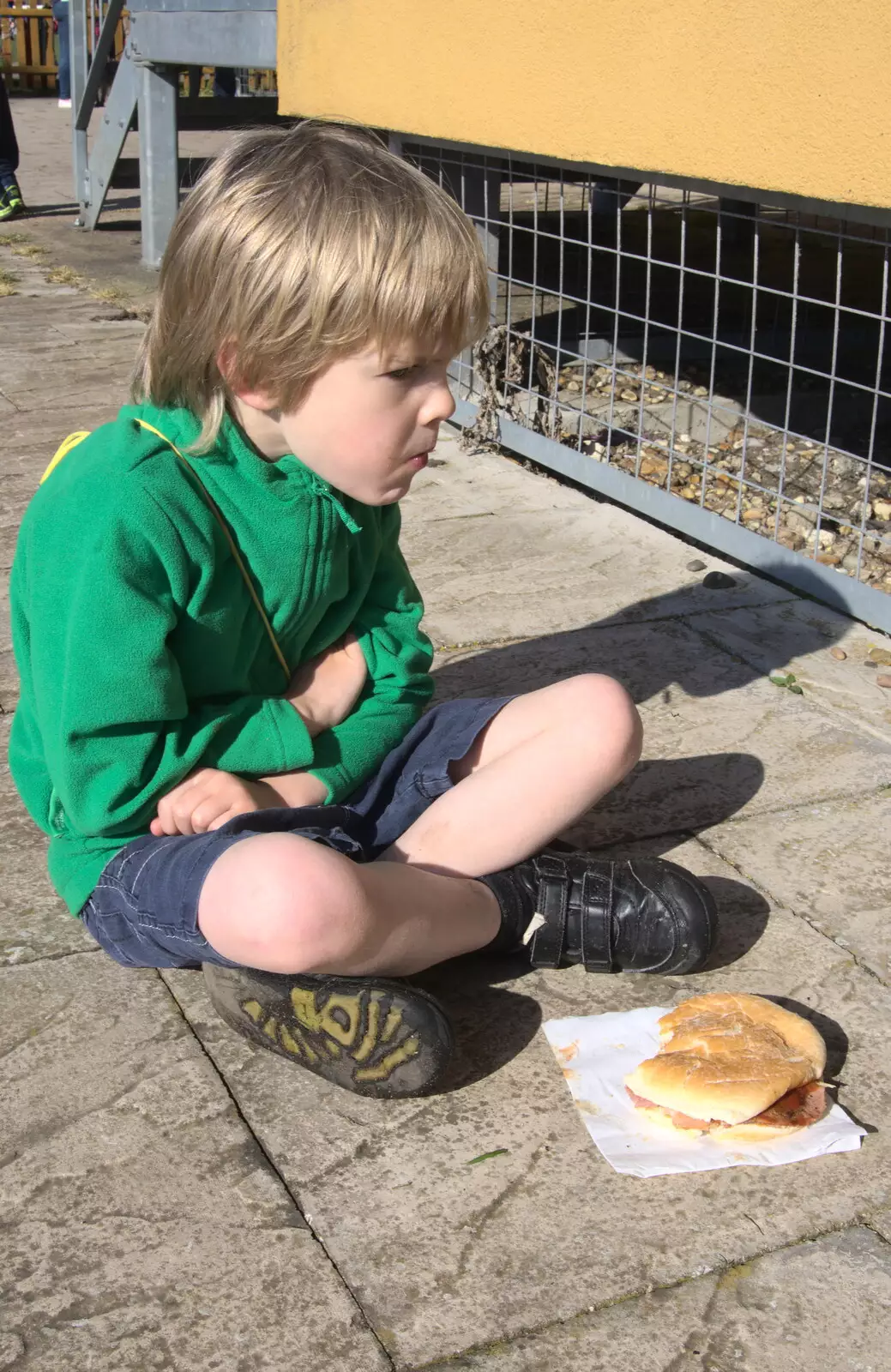 Harry scowls, from The Black Dog Festival of Running, Bungay, Suffolk - 2nd April 2017