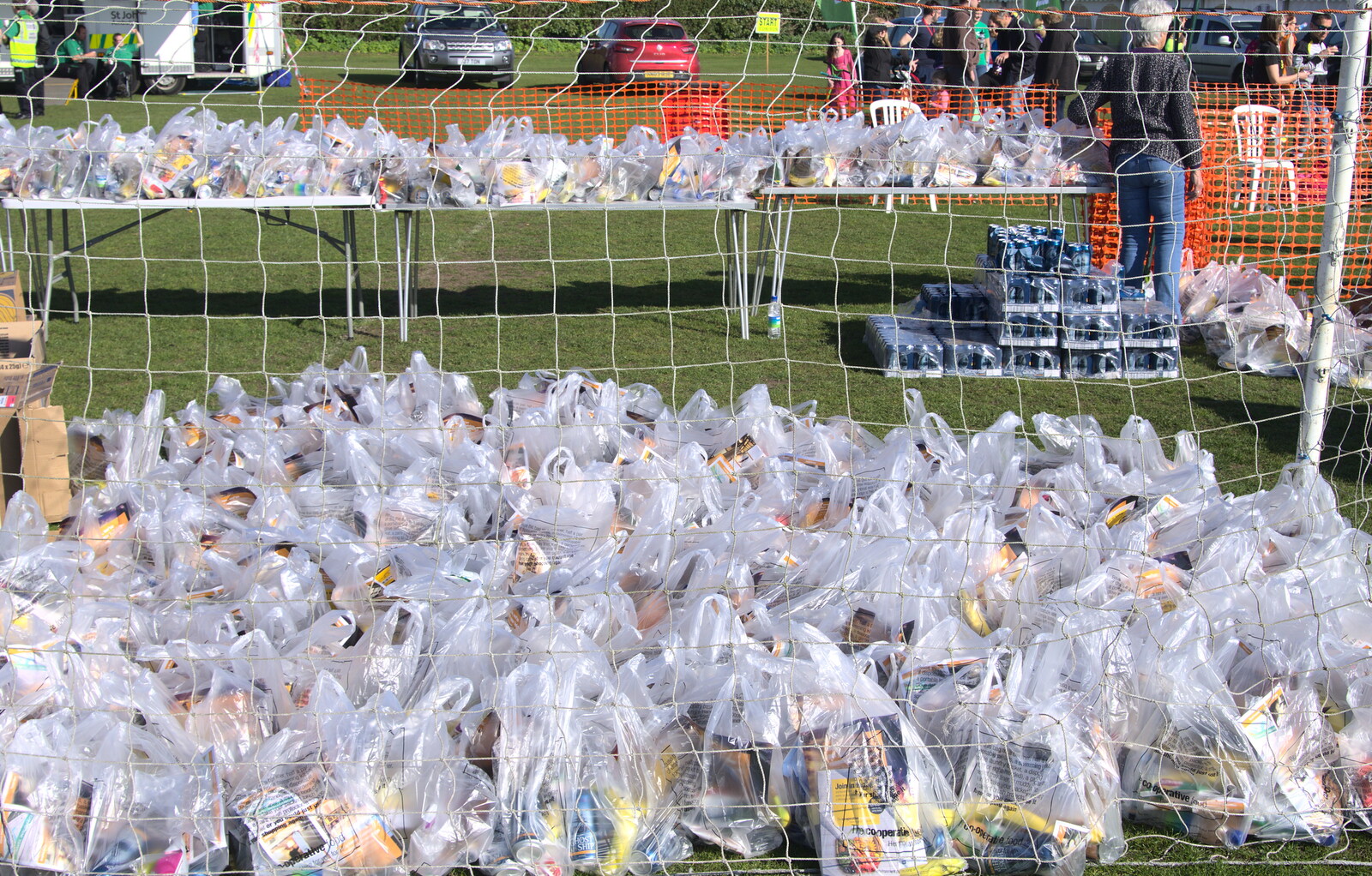 A million plastic bags from The Black Dog Festival of Running, Bungay, Suffolk - 2nd April 2017