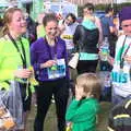 Allyson, ? and Isobel after the race, The Black Dog Festival of Running, Bungay, Suffolk - 2nd April 2017