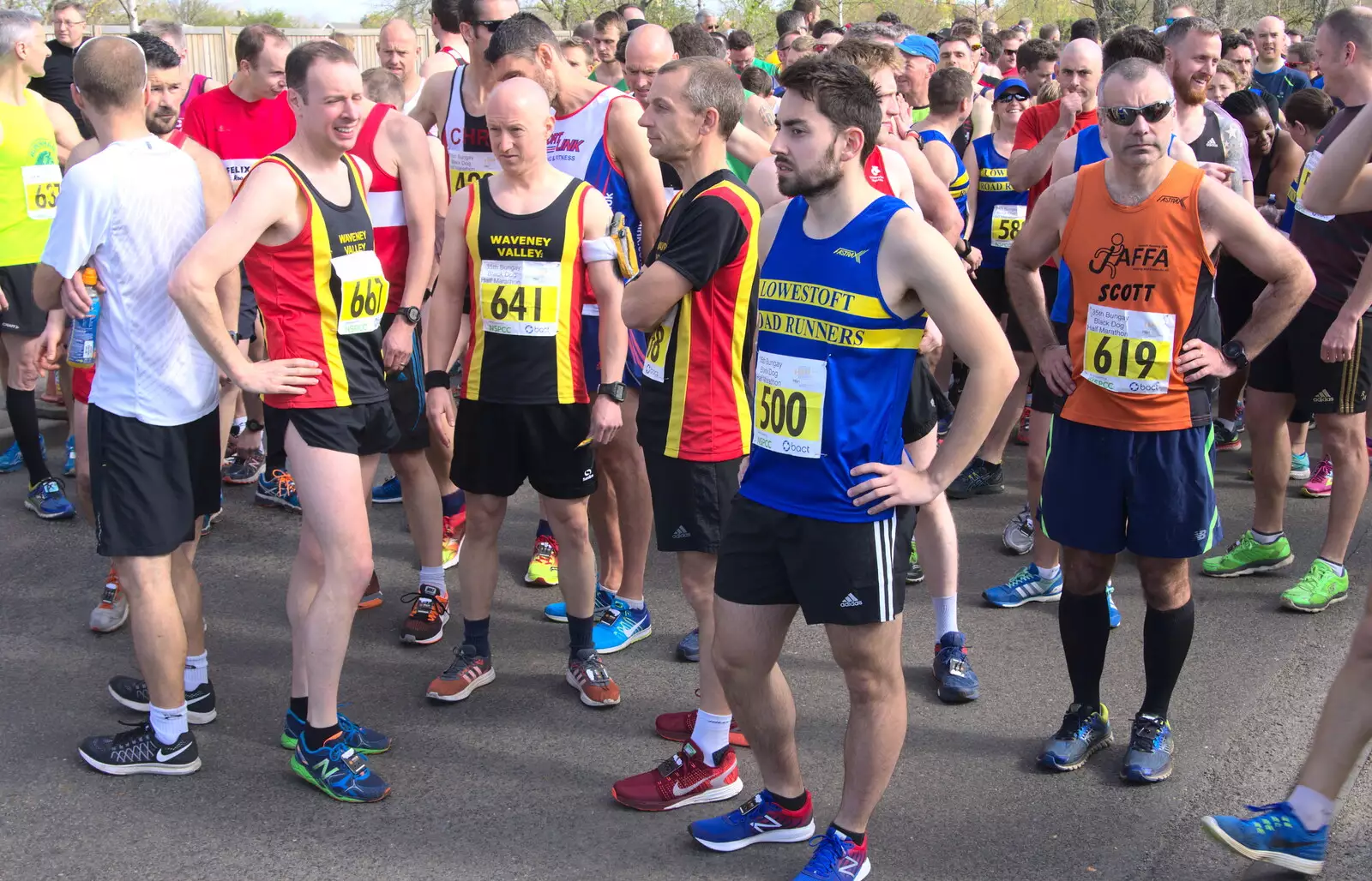 Another bunch of runners prepare, from The Black Dog Festival of Running, Bungay, Suffolk - 2nd April 2017