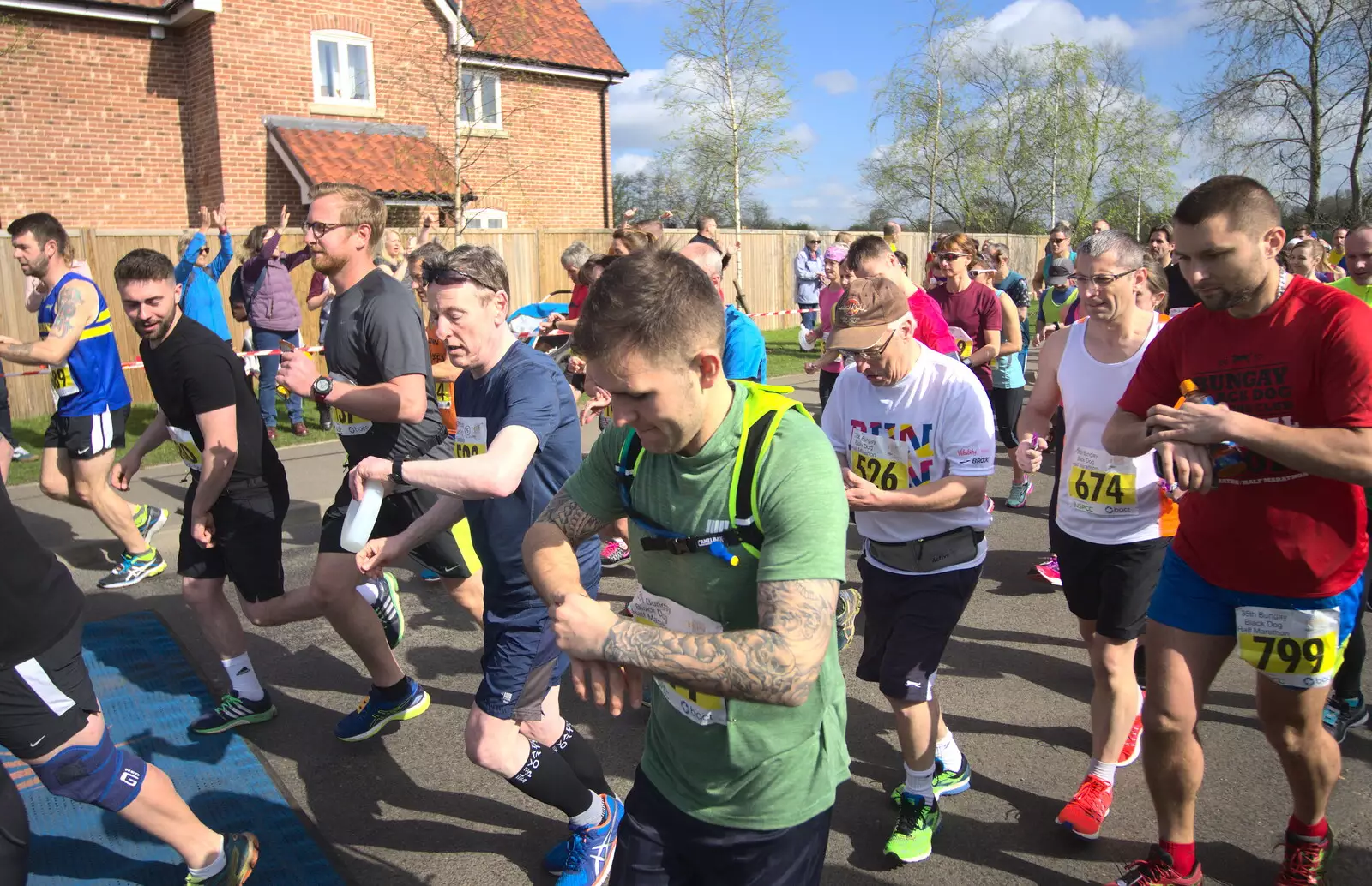 Watches are synchronised, from The Black Dog Festival of Running, Bungay, Suffolk - 2nd April 2017