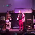 The emcee does some talking, Comedy Night, and a Village Yard Sale, Eye and Brome, Suffolk - 8th April 2017