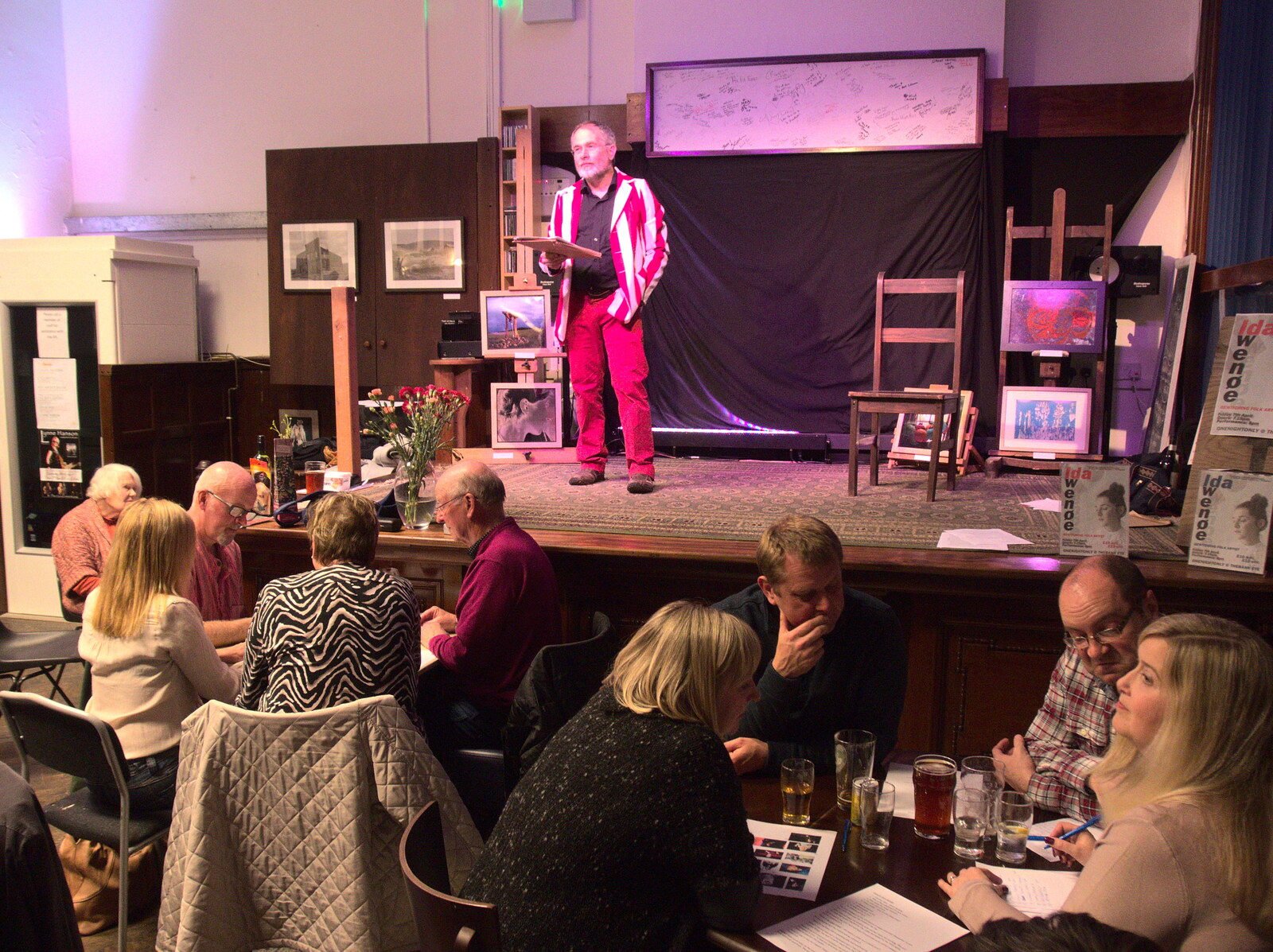 Quiz questions are asked from Comedy Night, and a Village Yard Sale, Eye and Brome, Suffolk - 8th April 2017