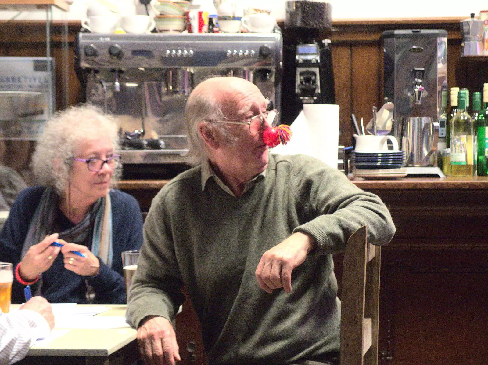 Someone has a Red Nose on, from Comedy Night, and a Village Yard Sale, Eye and Brome, Suffolk - 8th April 2017