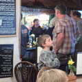 Fred's in the zone checking the specials menu, Grandma J's and a Day on the Beach, Spreyton and Exmouth, Devon - 13th April 2017