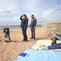 Sis looks out to sea, Grandma J's and a Day on the Beach, Spreyton and Exmouth, Devon - 13th April 2017