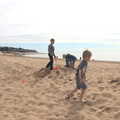 Fred and Harry on the beach at Exmouth, Grandma J's and a Day on the Beach, Spreyton and Exmouth, Devon - 13th April 2017