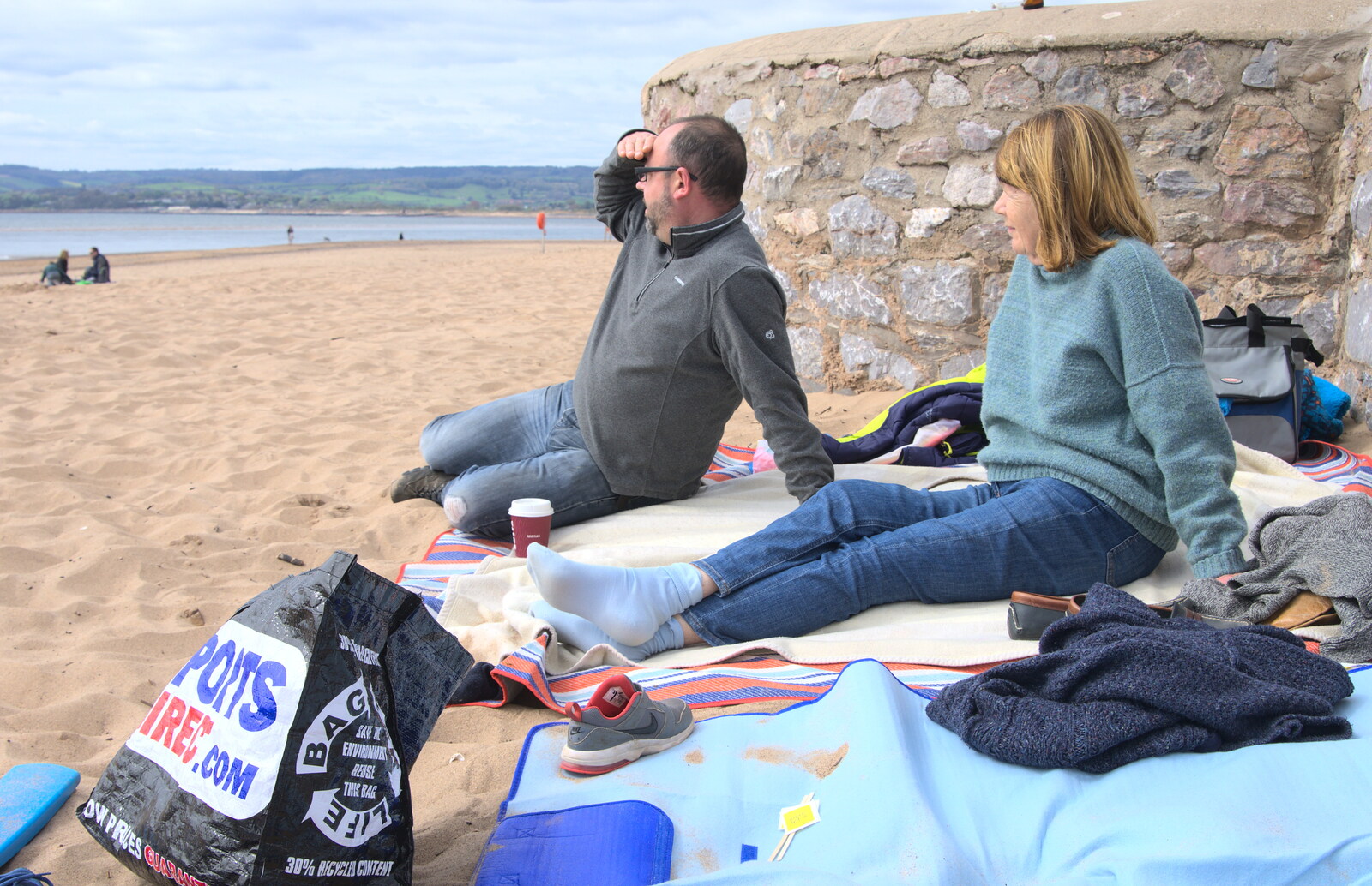 Matt and Mother from Grandma J's and a Day on the Beach, Spreyton and Exmouth, Devon - 13th April 2017