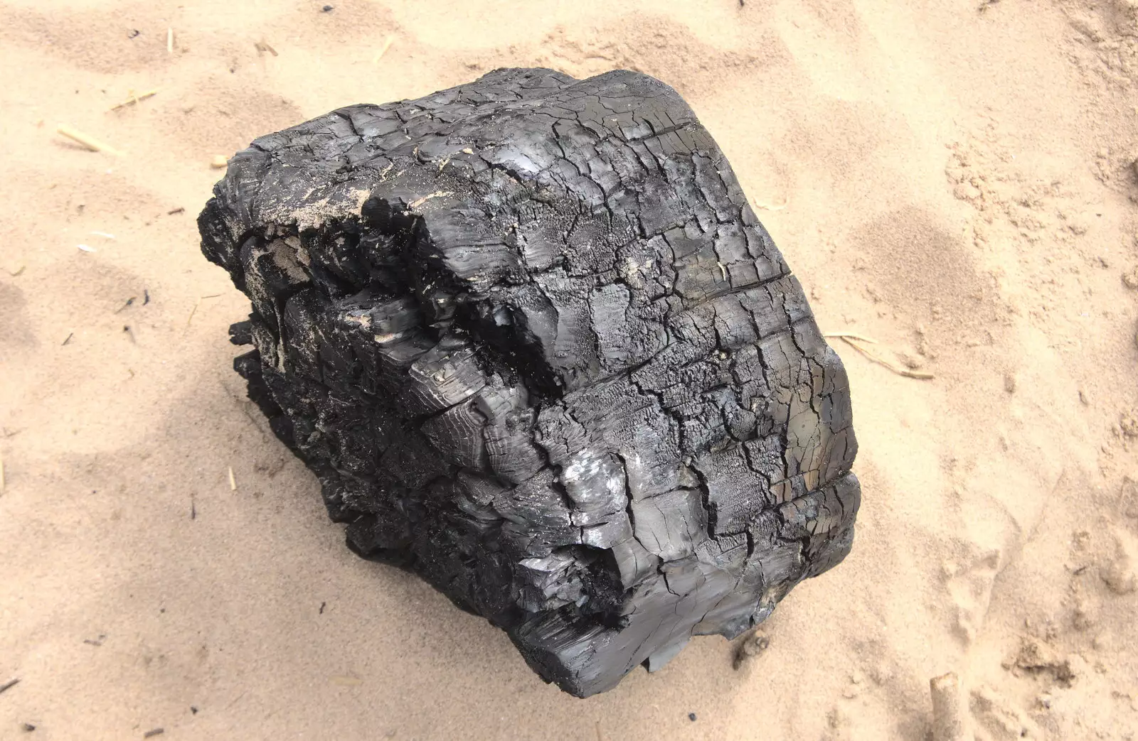 A bit of burnt wood on the beach, from Grandma J's and a Day on the Beach, Spreyton and Exmouth, Devon - 13th April 2017