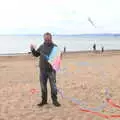 Matt reels in a kite, Grandma J's and a Day on the Beach, Spreyton and Exmouth, Devon - 13th April 2017