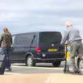 An old dude scoots by, Grandma J's and a Day on the Beach, Spreyton and Exmouth, Devon - 13th April 2017