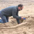 Matt builds sandcastles, Grandma J's and a Day on the Beach, Spreyton and Exmouth, Devon - 13th April 2017