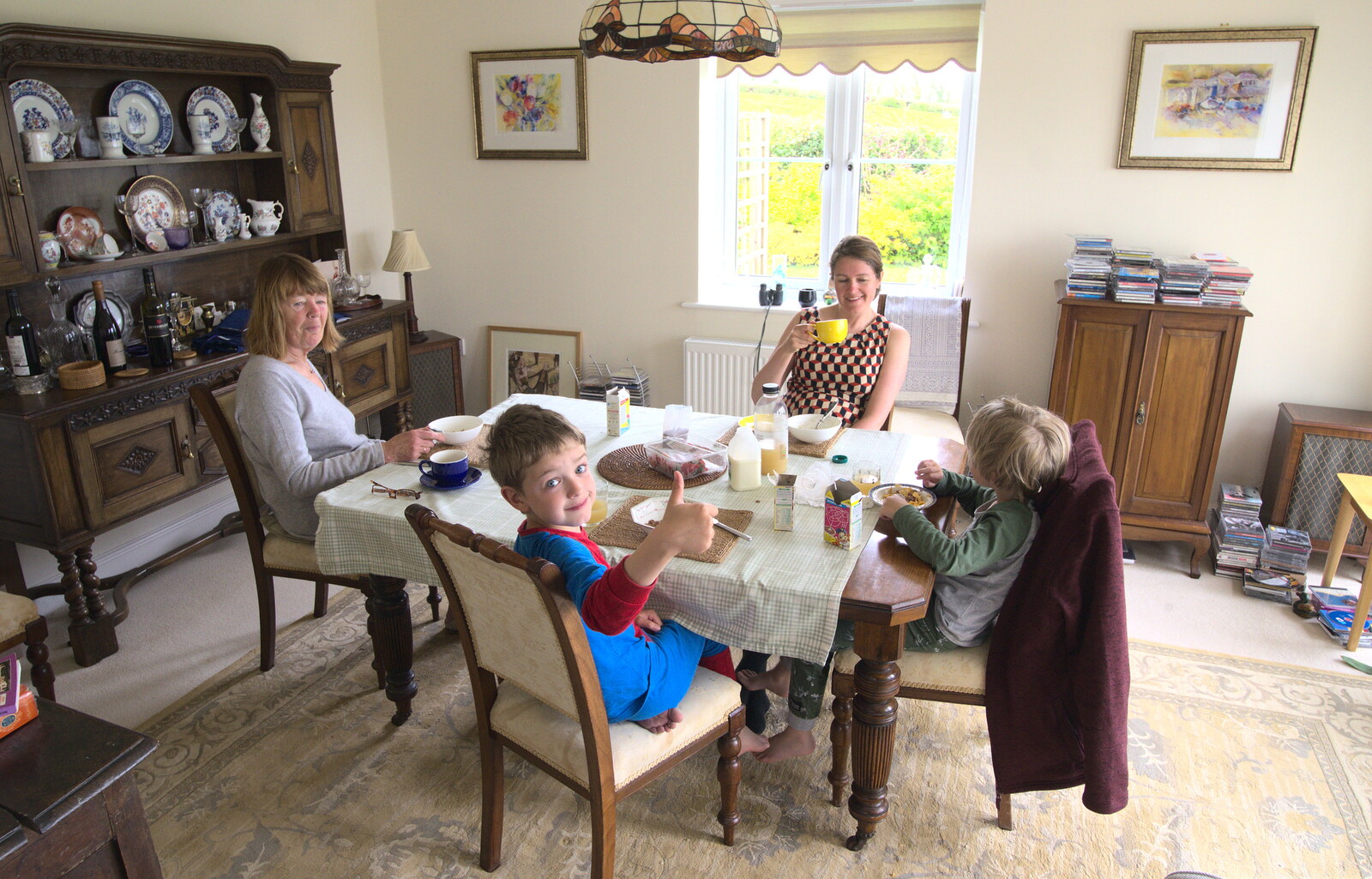 Time for breakfast at Grandma J's from A Barbeque, Grimspound and Pizza, Dartmoor and Exeter, Devon - 15th April 2017
