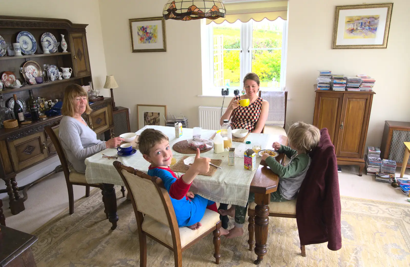 Time for breakfast at Grandma J's, from A Barbeque, Grimspound and Pizza, Dartmoor and Exeter, Devon - 15th April 2017