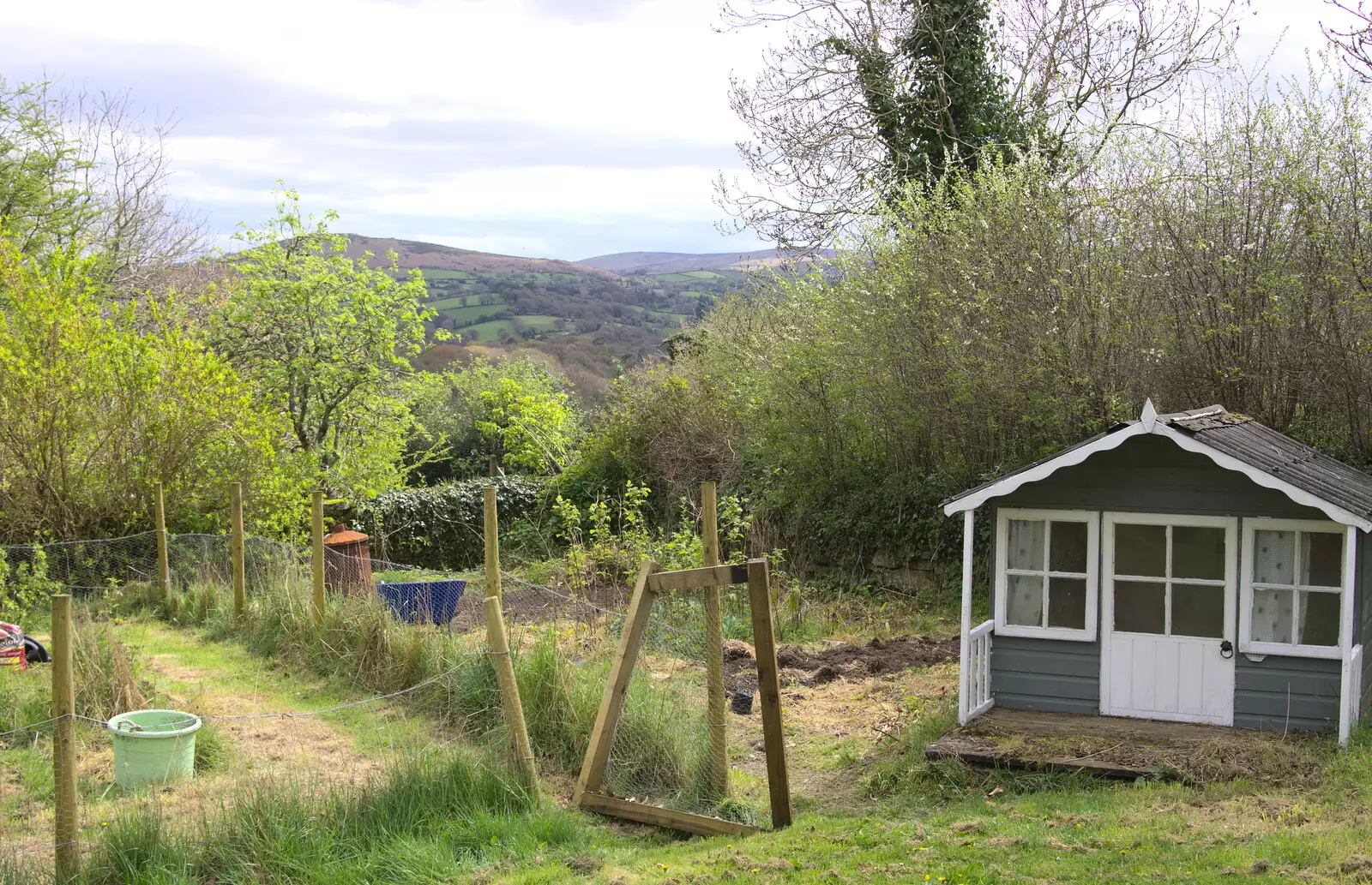 The view from the lower garden, from A Barbeque, Grimspound and Pizza, Dartmoor and Exeter, Devon - 15th April 2017