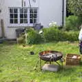 Isobel watches the fire, A Barbeque, Grimspound and Pizza, Dartmoor and Exeter, Devon - 15th April 2017