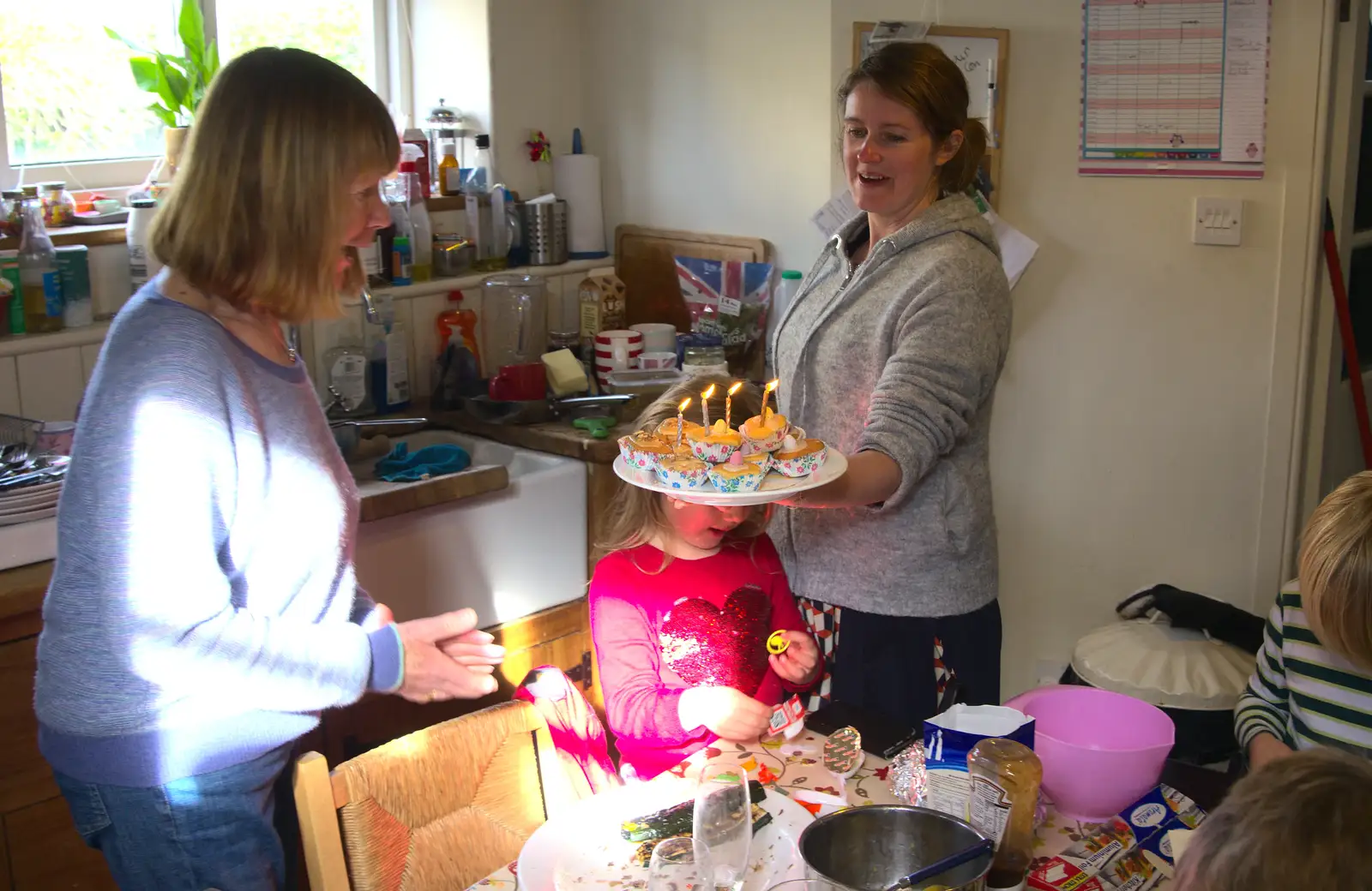 Isobel wheels out the birthday cakes, from A Barbeque, Grimspound and Pizza, Dartmoor and Exeter, Devon - 15th April 2017