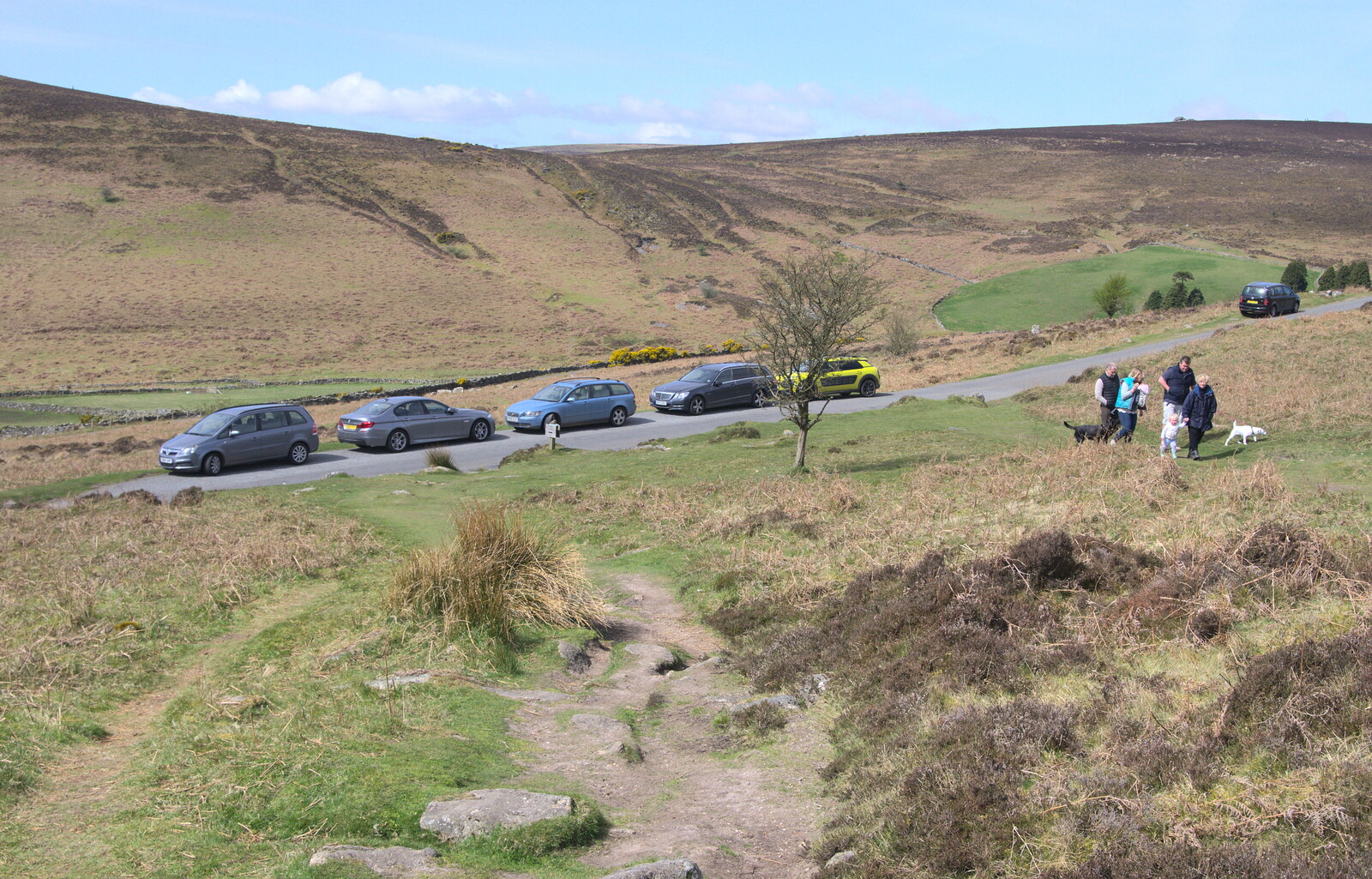 Cars parked at Grimspound from A Barbeque, Grimspound and Pizza, Dartmoor and Exeter, Devon - 15th April 2017