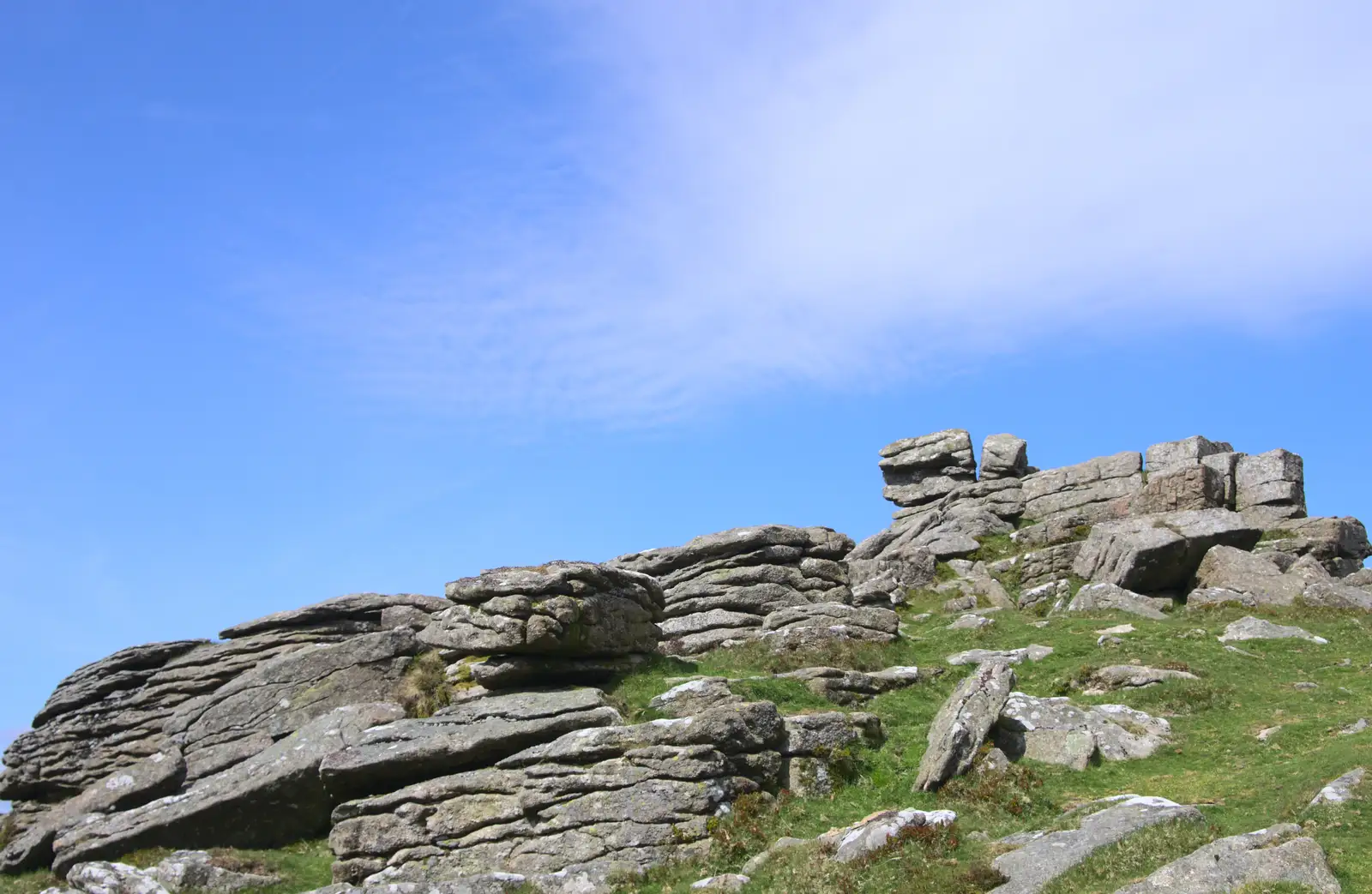 The top of Hookney Tor, from A Barbeque, Grimspound and Pizza, Dartmoor and Exeter, Devon - 15th April 2017