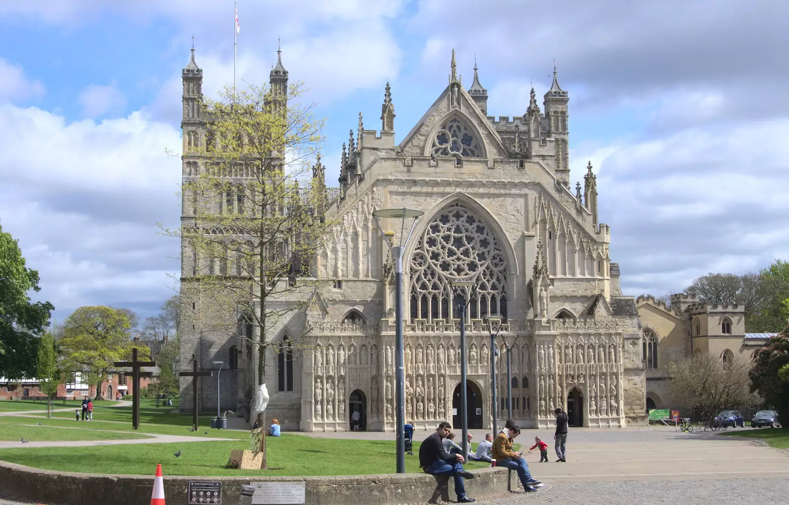 Exeter Cathedral, from A Barbeque, Grimspound and Pizza, Dartmoor and Exeter, Devon - 15th April 2017