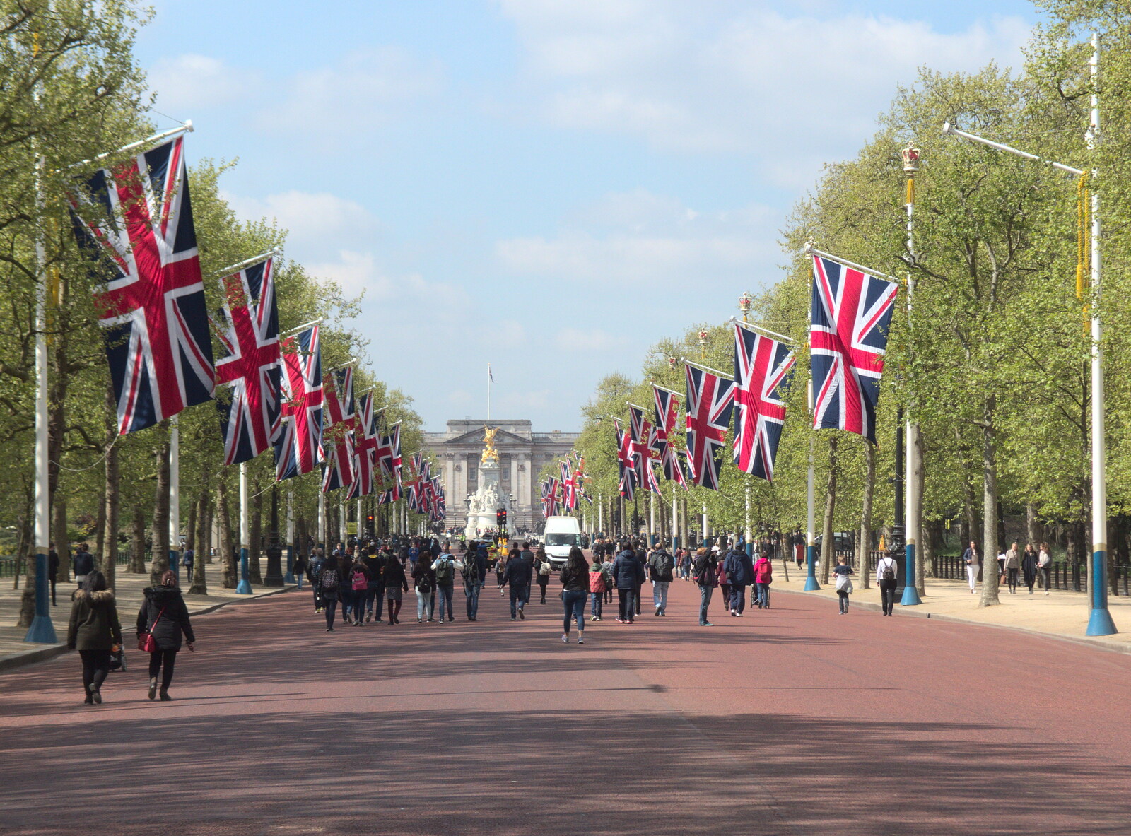 The flags are out on the Mall in London from A Trip to Reykjavik, Iceland - 20th April 2017