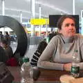 Isobel in Terminal 2 at Heathrow, A Trip to Reykjavik, Iceland - 20th April 2017