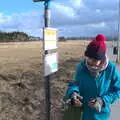 Isobel waits at the bus-stop near the hotel, A Trip to Reykjavik, Iceland - 20th April 2017