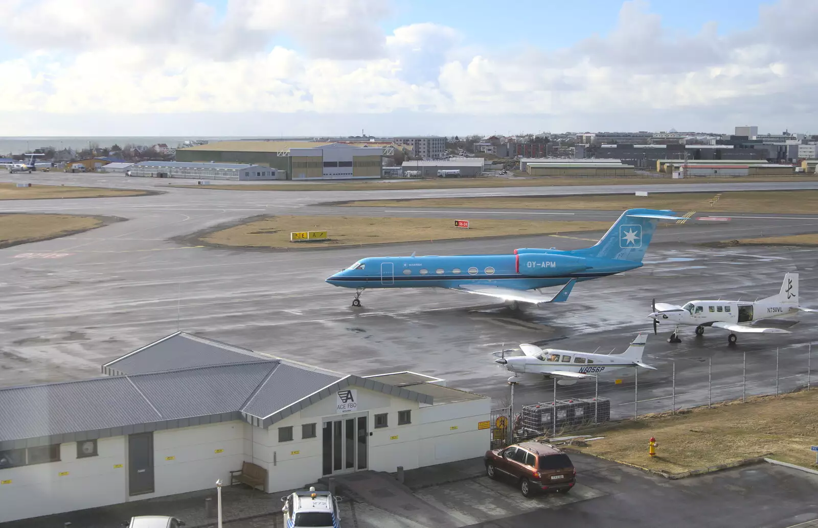 There's a regional airport behind the hotel, from A Trip to Reykjavik, Iceland - 20th April 2017