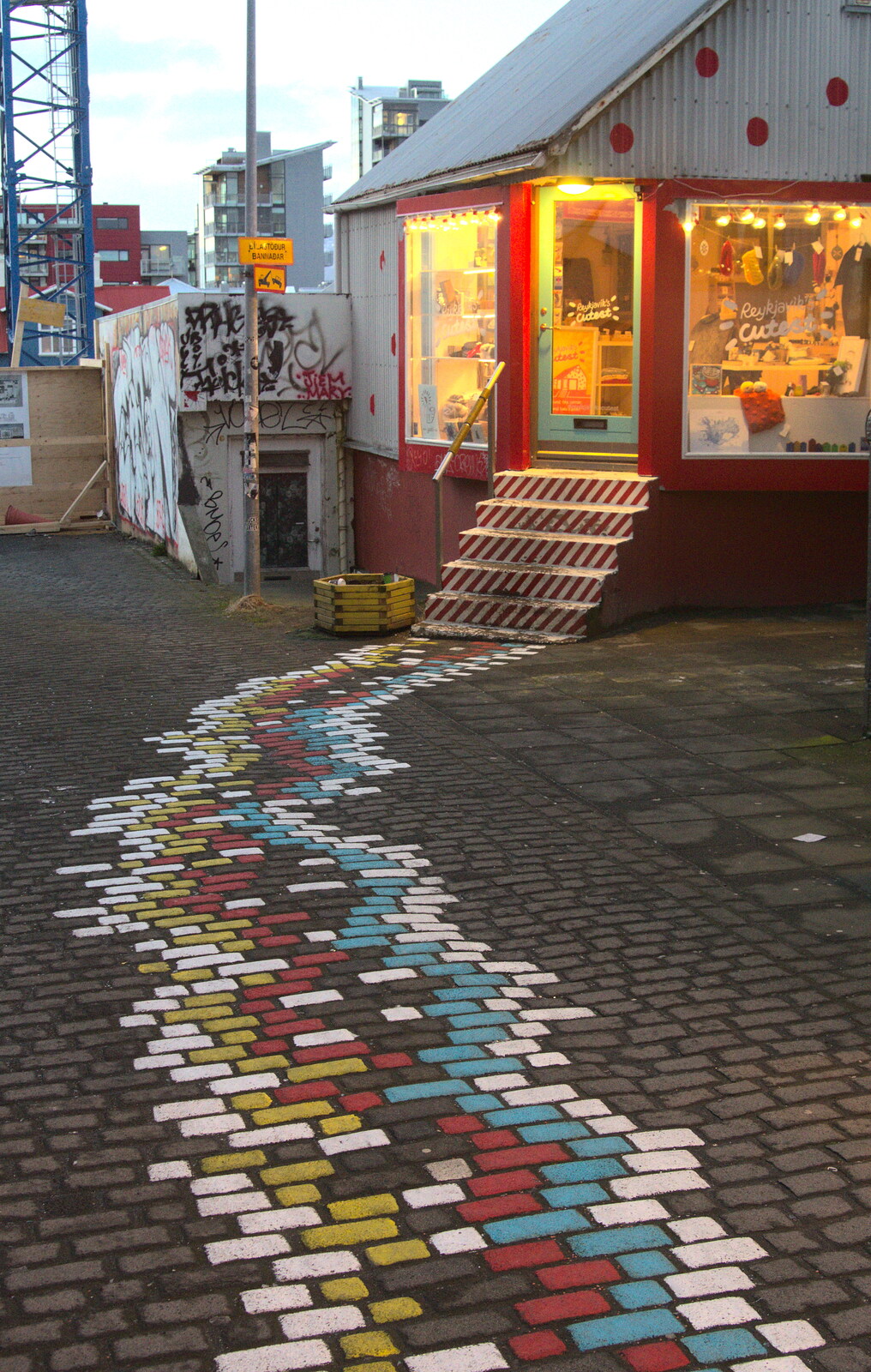 Painted paving from A Trip to Reykjavik, Iceland - 20th April 2017