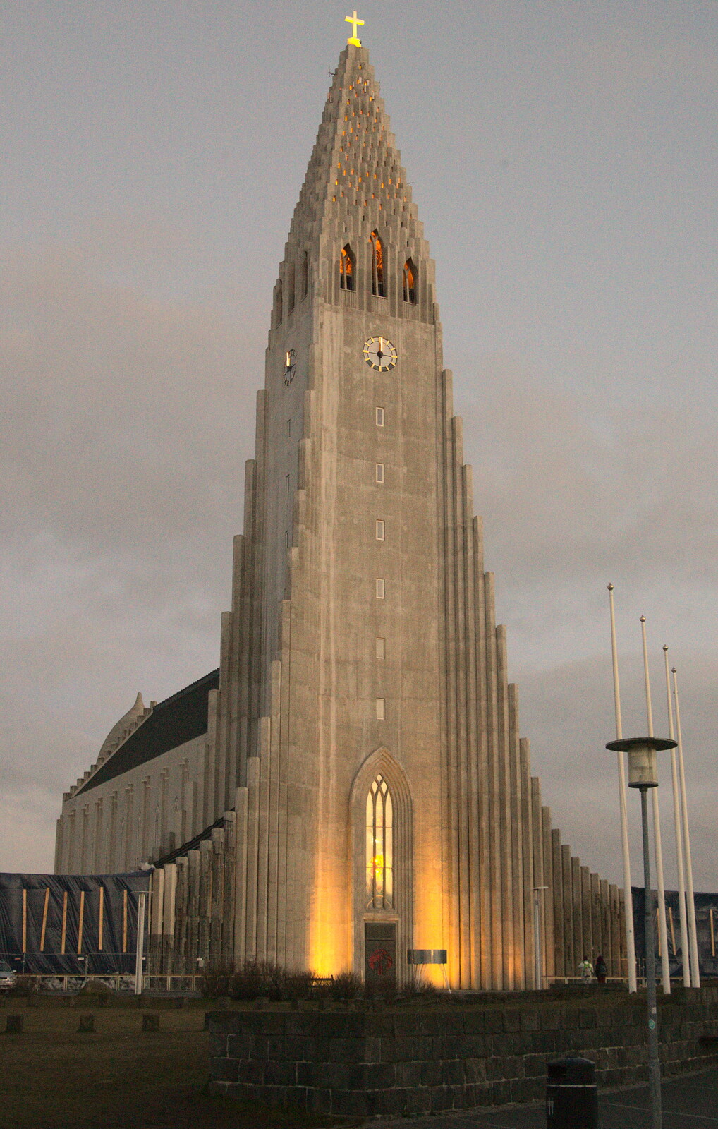 The famous Hallgrímskirkja cathedral in the dusk from A Trip to Reykjavik, Iceland - 20th April 2017