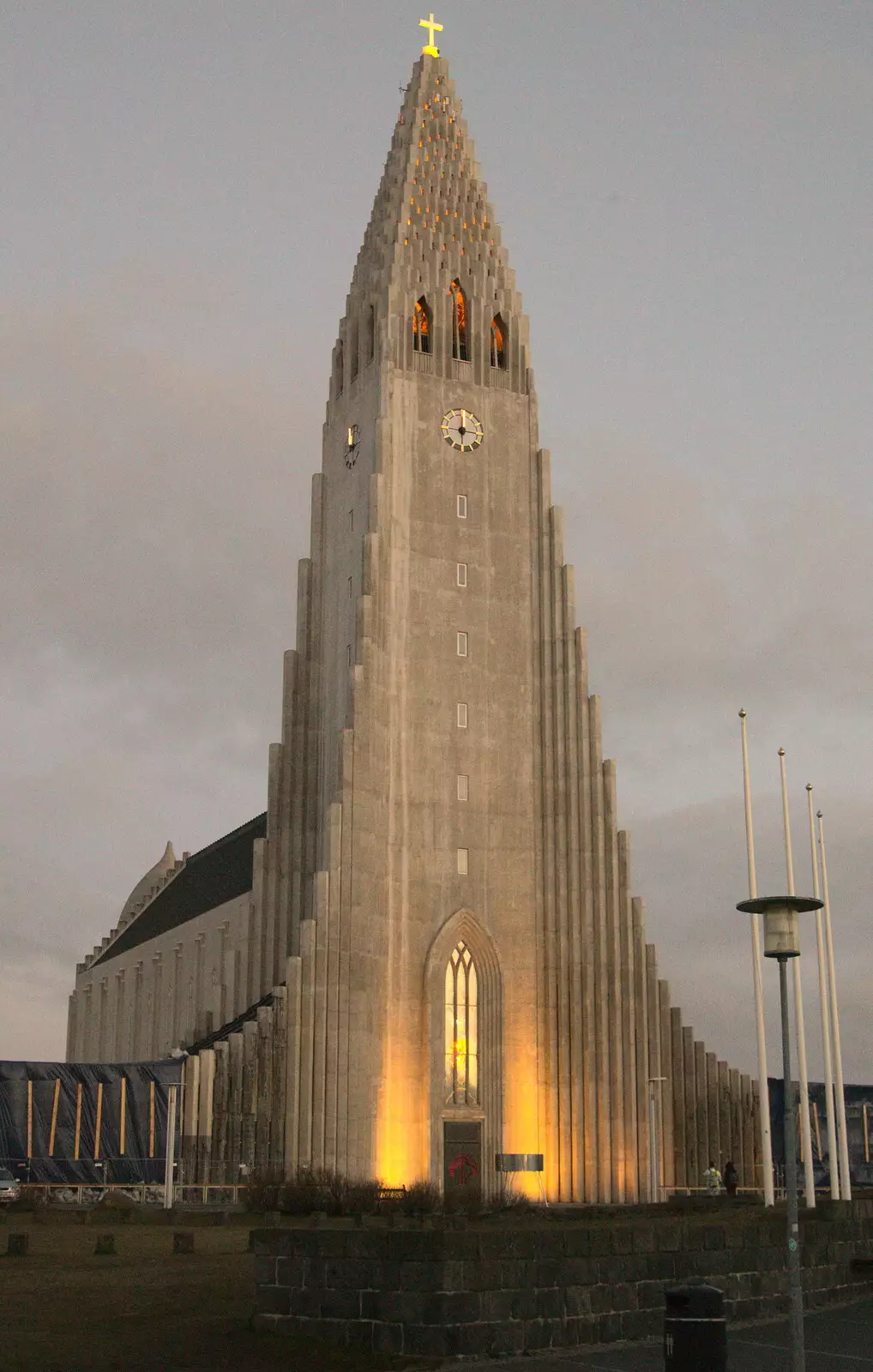 The famous Hallgrímskirkja cathedral in the dusk, from A Trip to Reykjavik, Iceland - 20th April 2017